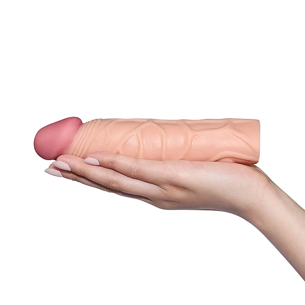 Подовжуюча насадка на член Lovetoy Pleasure X-Tender Penis Sleeve Flesh Add 1, +2.5 см (тілесний) - фото 3