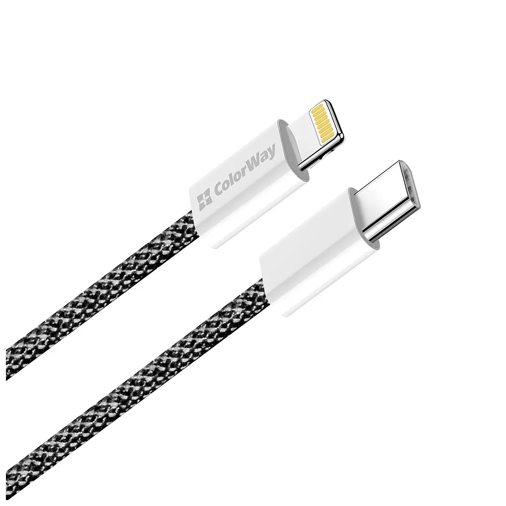 Дата кабель USB-C to Lightning 2.0m (PDF Fast Charging 27W) black ColorWay (CW-CBPDCL068-BK) - фото 3