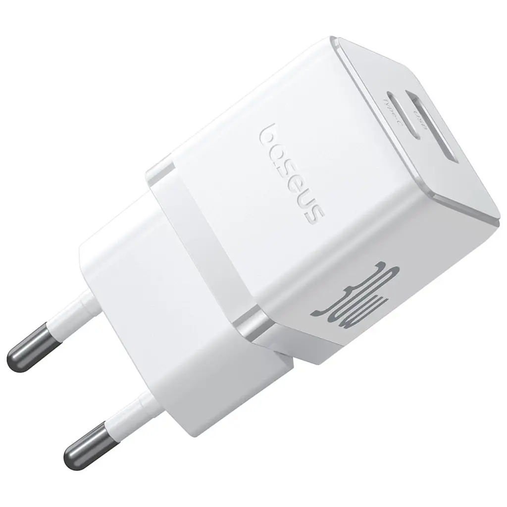 Зарядний пристрій Baseus 1xUSB-C 30 Вт + 1xUSB білий (P1011160A213-00) - фото 4