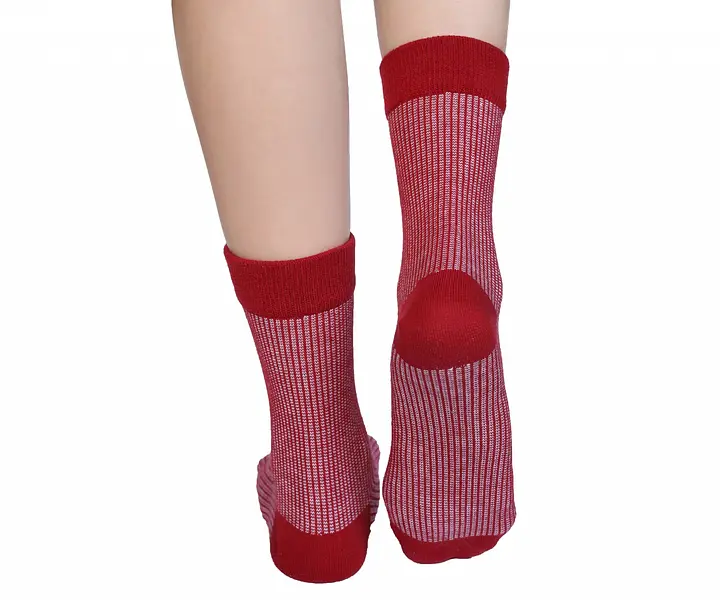 Високі шкарпетки у смужку безшовні якісні 100% ORGANIC cotton JILL ANTONY червоні 38-40 - фото 2