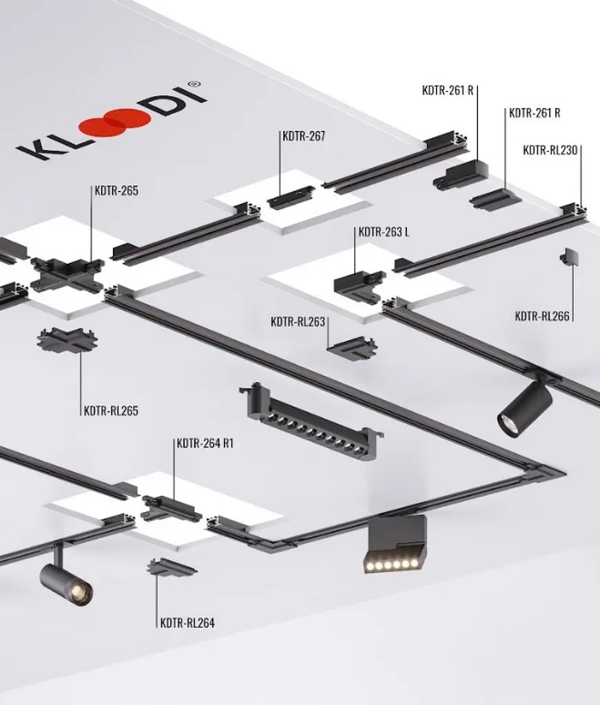 Трек однофазний врізний Kloodi KDTR-RL230 3 WH 3м білий - фото 3
