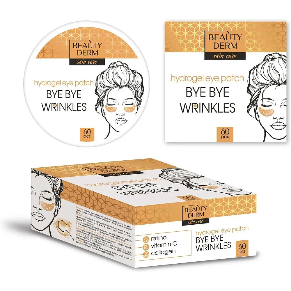 Гидрогелевые патчи Beauty Derm Bye Bye Wrinkles золотые 60 шт. - фото 2