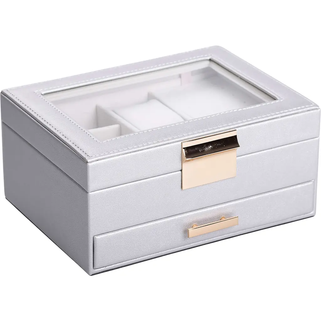 Скринька-органайзер для прикрас Yiwu 23x17x11 см сіра HP-5-36G - фото 4