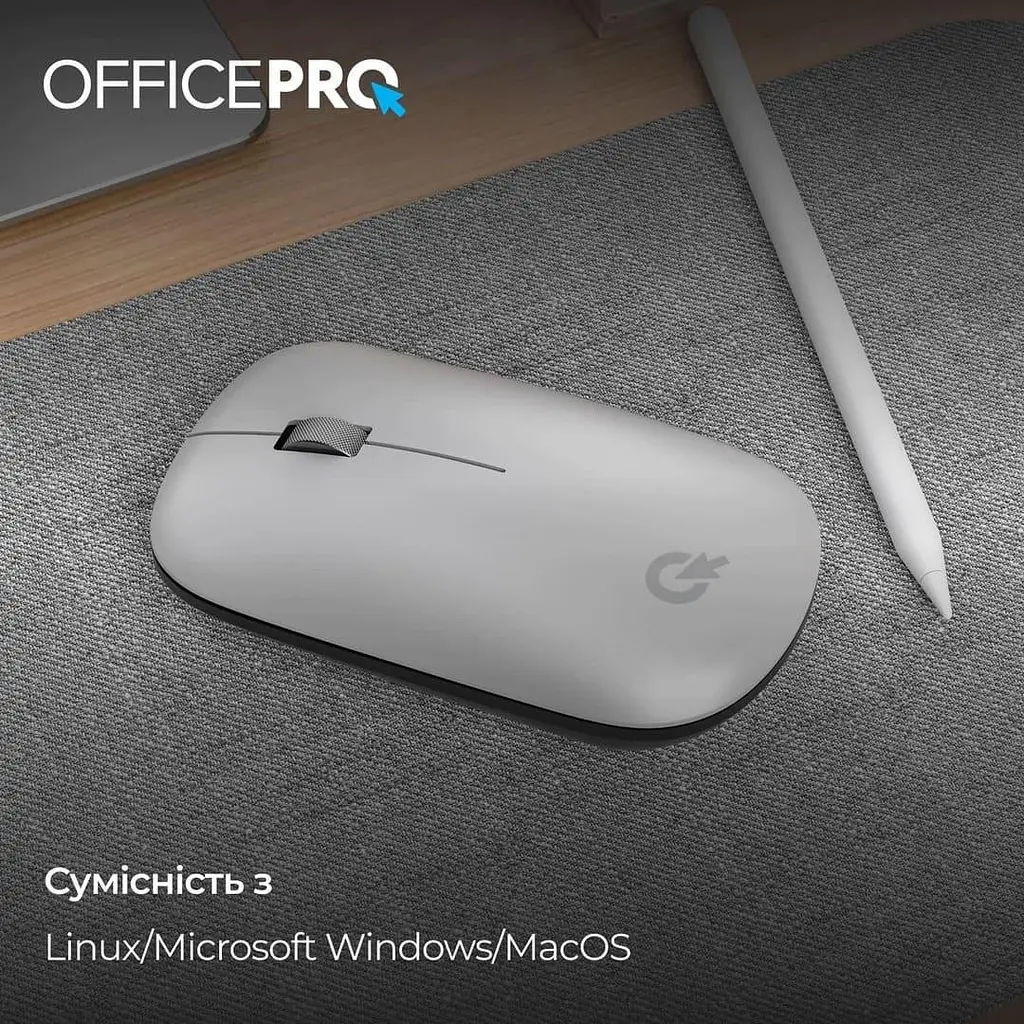 Беспроводная мышь OfficePro M225S Silent Click Wireless Silver (M225S) - фото 5