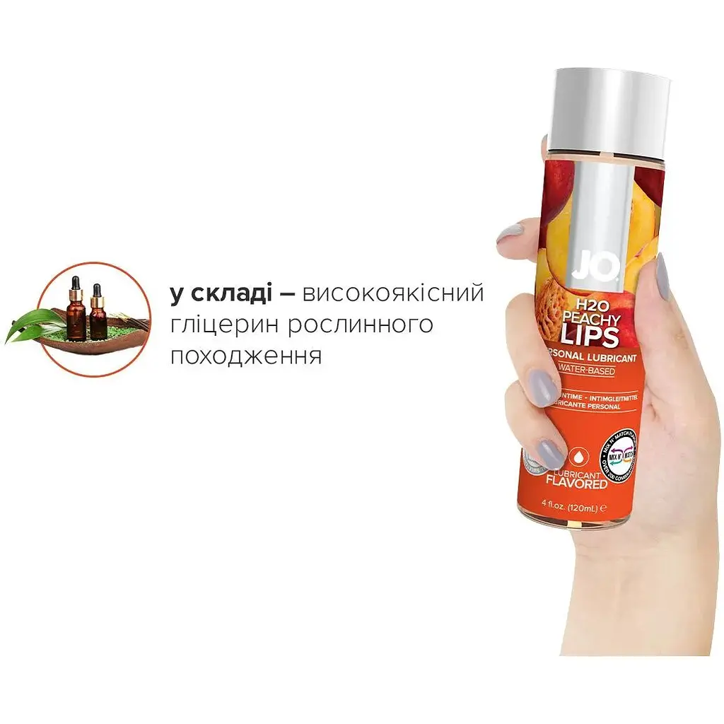 Змазка на водній основі System JO H2O - Peachy Lips (120 мл) - фото 4