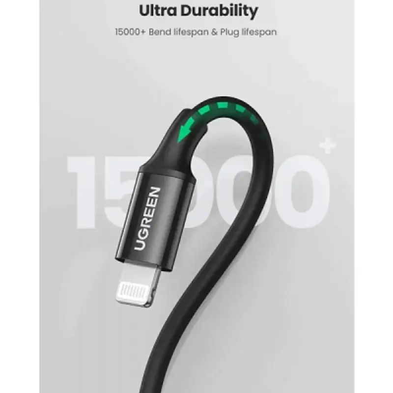Дата кабель USB-C to Lightning 2.0m 3A US171 black Ugreen (60752) - фото 3