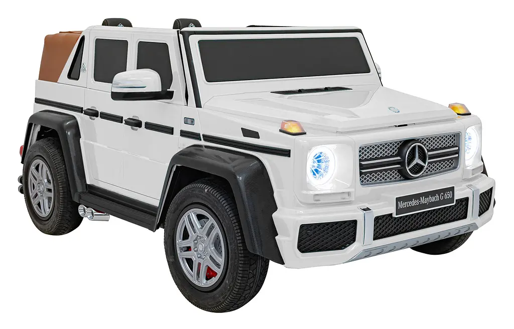 Дитячий електромобіль Mercedes Benz Maybach G650, з регулюванням сидінь, білий - фото 3
