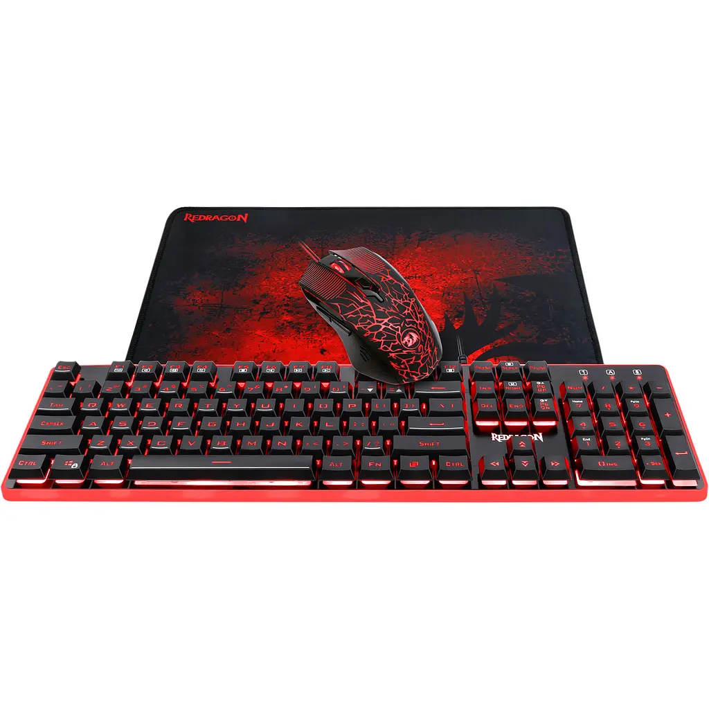 Комплект клавиатура и мышь Redragon Gaming Esseintials S107 RGB Set з ковриком [78225] [118167] - фото 3