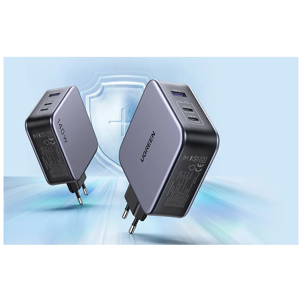 Зарядний пристрій Ugreen 3xUSB 140W (2хUSB-C+USB-A) Gan CD289 with C to C Cable 1.5m (90549) - фото 4