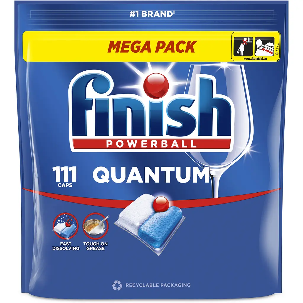Засіб для миття посуду в посудомийних машинах Finish Quantum 111 капсул