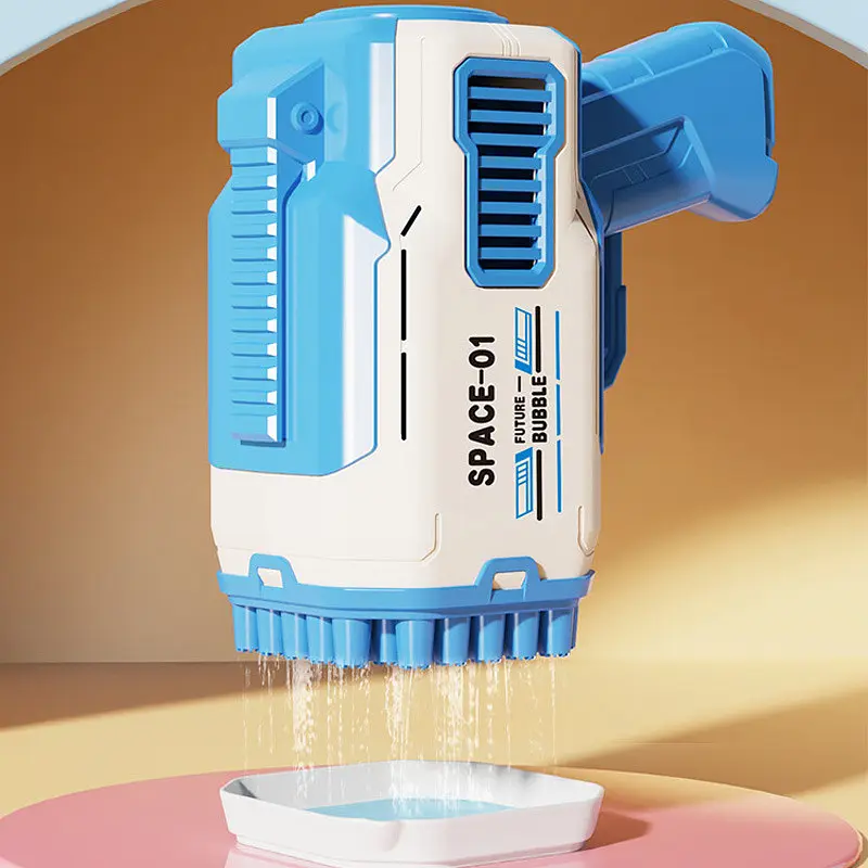 Пистолет для мыльных пузырей Bubble Gun 698-20 с насадками на 32/45 отверстий 50ml Blue - фото 3