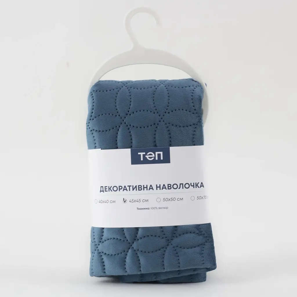 Наволочка декоративна ТЕП Velour Мозаїка 45х45 см темно-синій (2-05175_36300) - фото 6