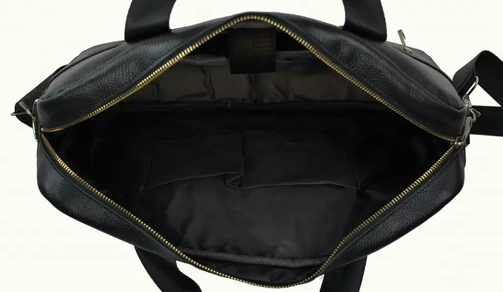 Чоловіча сумка з натуральної шкіри Tiding Bag Чорна (SA25-1131A) - фото 4