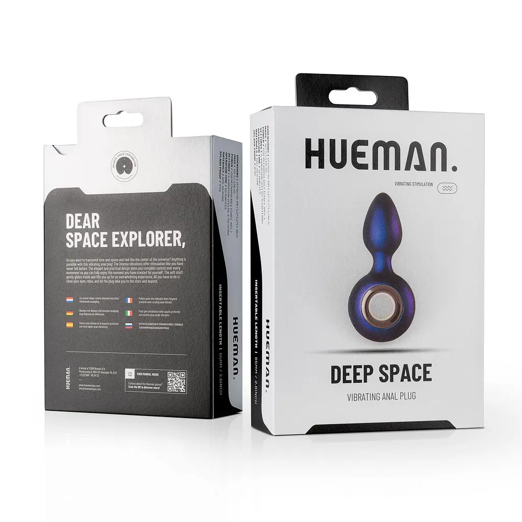 Анальна пробка Hueman Deep Space Vibrating Anal Plug 12.7 см (фіолетовий) - фото 6