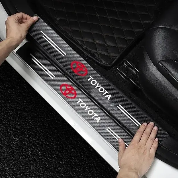 Захисна плівка накладка на пороги для Toyota Чорний Карбон 4 шт - фото 6