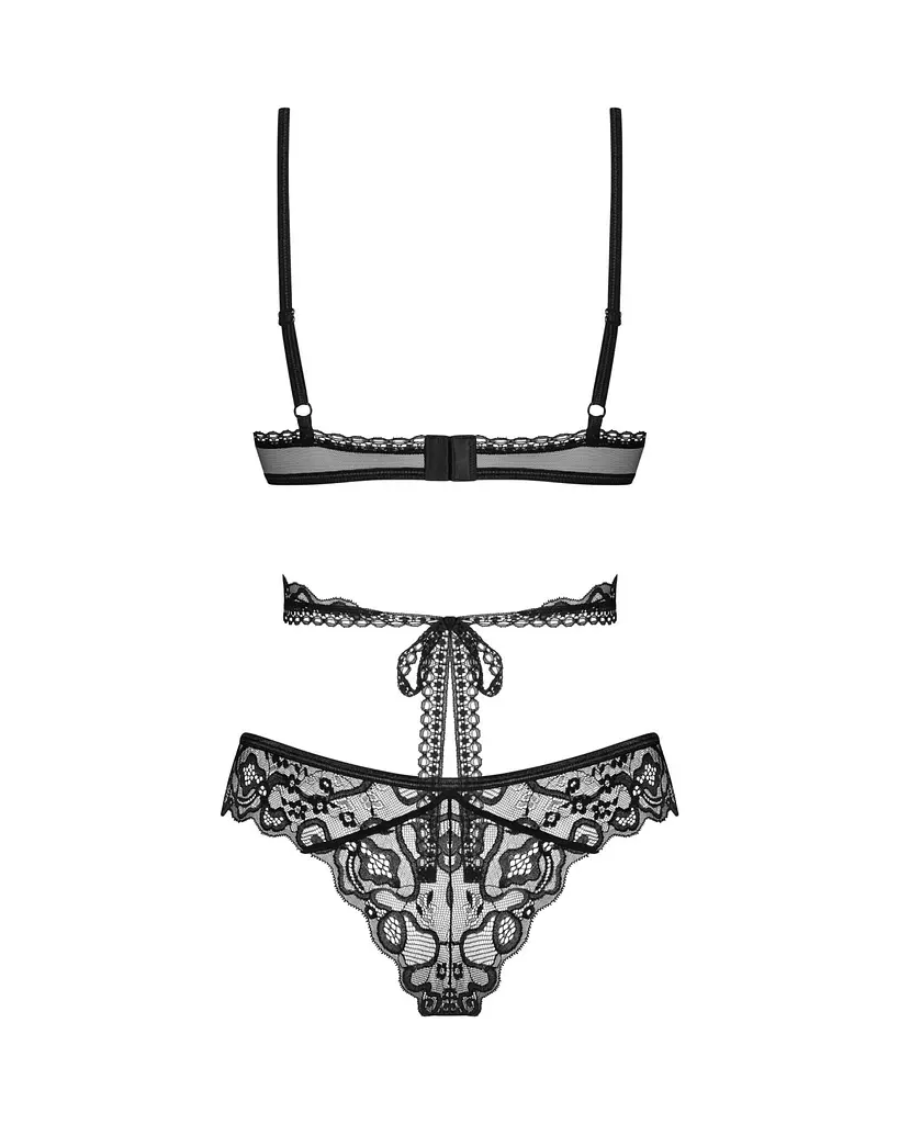 Комплект білизни Obsessive Blomentis M/L чорний - фото 7