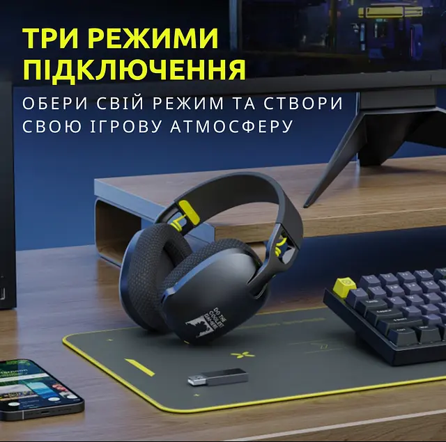 Беспроводные игровые наушники Onikuma B2 Bluetooth гарнитура для геймеров с микрофоном Black (19114) - фото 7