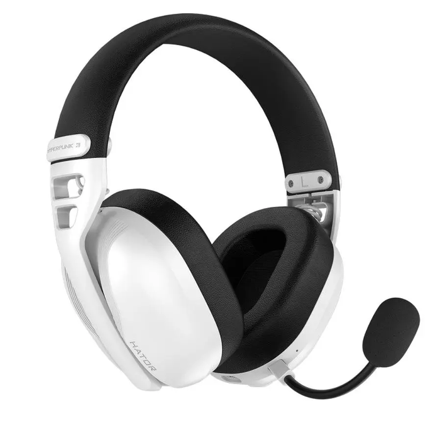 Беспроводные игровые наушники с микрофоном HATOR ESH-16 Wireless HYPERPUNK 3 SyncHUB Hi-Res White - фото 2