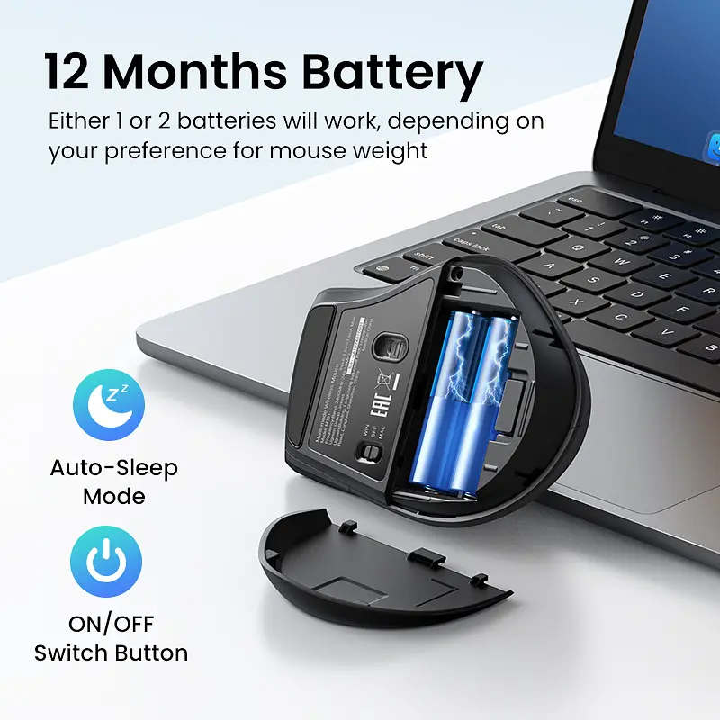 Маніпулятор миша бездротова UGREEN M751 Multi-mode Wireless Mouse Black - фото 12
