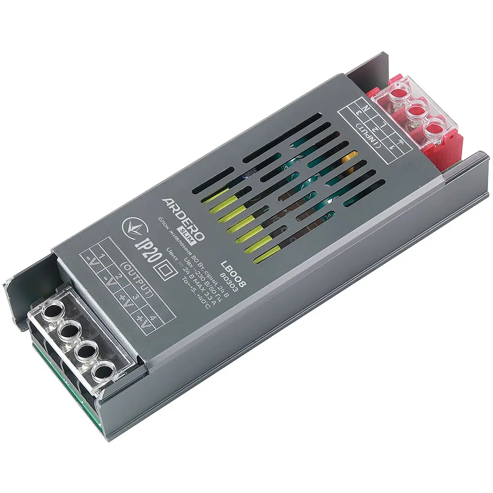 Блок живлення для LED стрічки Ardero LB008 24В 80Вт IP20 (80303) - фото 2