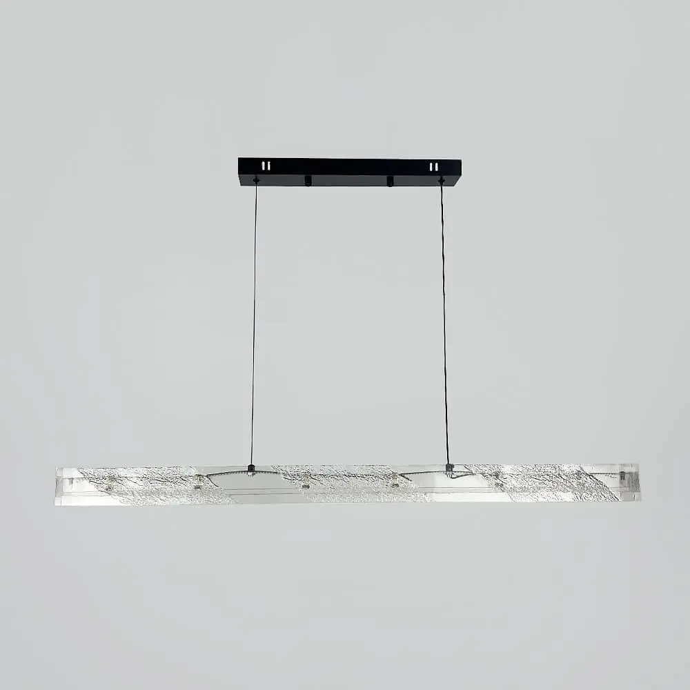 Люстра с подвесным удлиненным корпусом из прозрачного рельефного акрила 100 см Line F | Ст. MJ372-L1000 BK - фото 5