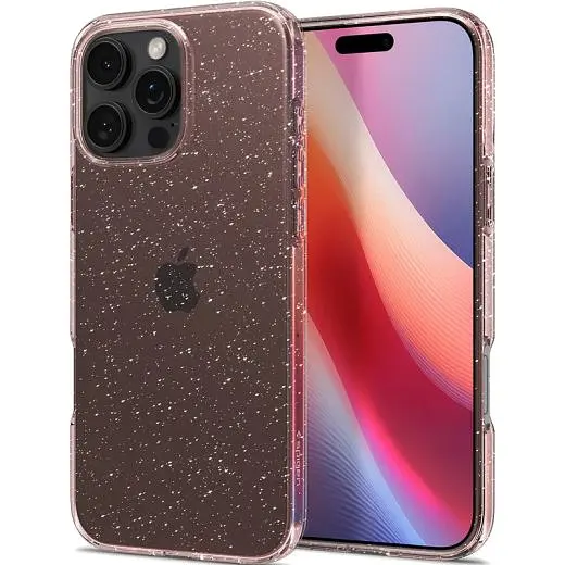 Прозорий чохол Spigen Liquid Crystal Glitter Rose Quartz для iPhone 16 Pro - фото 2