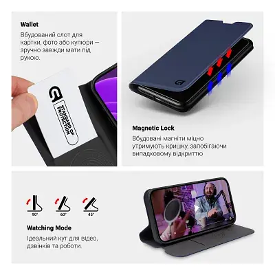 Чохол до мобільного телефона Armorstandart OneFold Case OPPO A6 Pro 4G Dark Blue (ARM89469) - фото 4