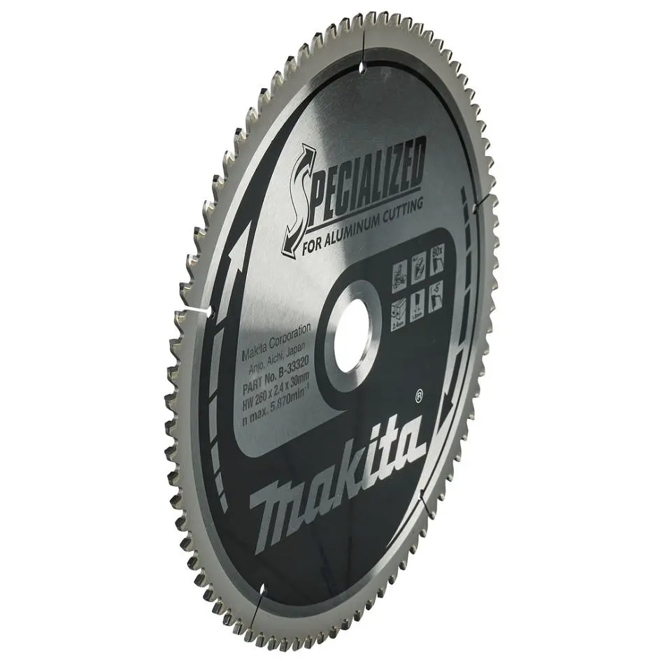 Диск пиляльний по алюмінію 260х30 мм 80T Makita SPECIALIZED B-33320 - фото 2