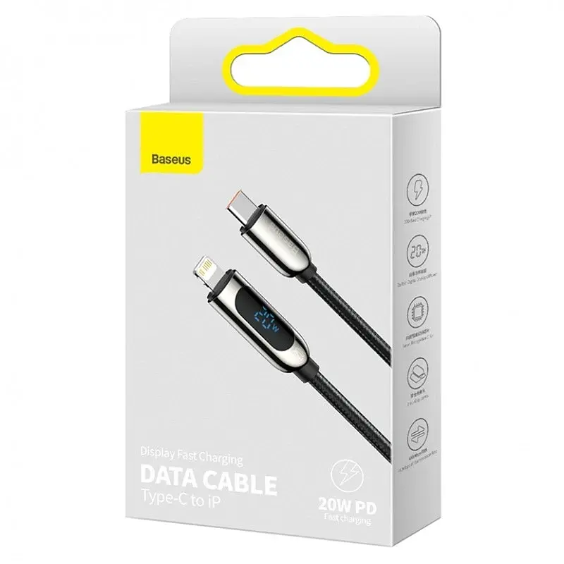 Кабель Baseus Display Fast Charging Cable Type-C to Lightning 20W 2m CATLSK-A01 Black - фото 5