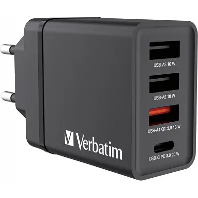 Зарядний пристрій Verbatim USB 30 Вт PD 3.0 4 порти чорний (49700) - фото 10