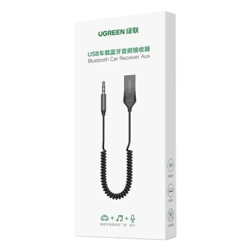 Bluetooth трансмітер Ugreen Bluetooth 5.0 Aux with mic CM309 UGREEN Black (70601) - фото 3