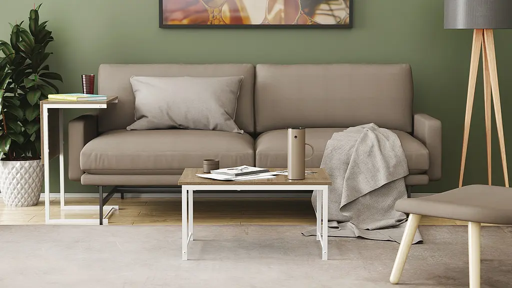 Стіл журнальний приставний Террі Комбо Ferrum-decor 345x662x440 Білий метал ДСП Дуб Сонома Трюфель 16 мм (FRD-105147) - фото 8
