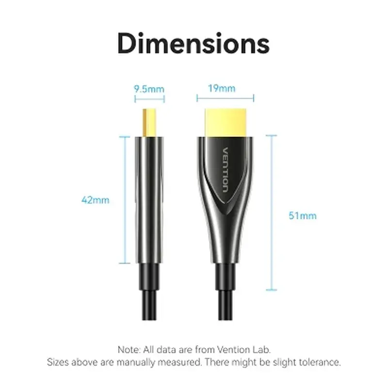 Кабель мультимедійний HDMI M to HDMI M 80.0m 4K60Hz fiber optic black Vention (ALSBAF) - фото 12