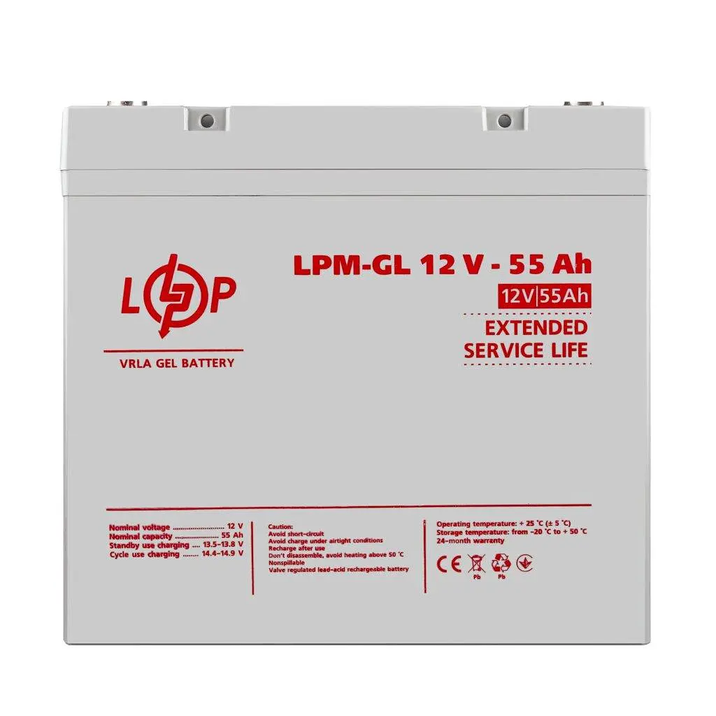Аккумулятор гелевой Logicpower LPM-GL 12 V - 55 Ah - фото 2