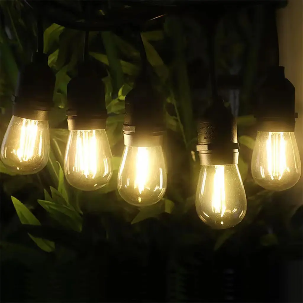 Вулична світлодіодна гірлянда ретро, лампа Edison, 10 метрів, 220V, теплий білий (WLS-2314W10) - фото 4