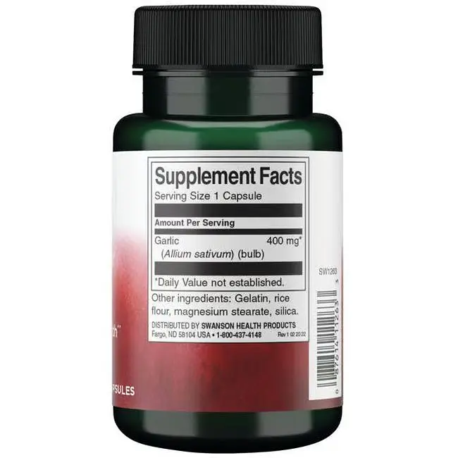 Чеснок для иммунитета Swanson Garlic 400 мг 60 капсул (100-98-8950375-20) - фото 2