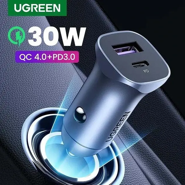 Зарядний пристрій для авто Ugreen CD130 30W PD QC4.0 PPS Grey (40858) - фото 2