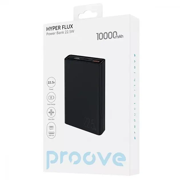 Зовнішній акумулятор Proove Hyper FLux 10000 mAh 22.5W PBH120120001 чорний - фото 3
