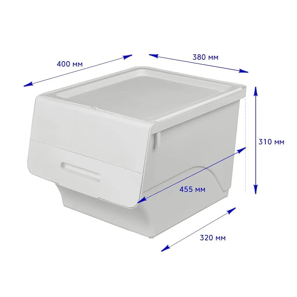 Білий контейнер для зберігання 45.5x38x31cm SW-00002420 - фото 2