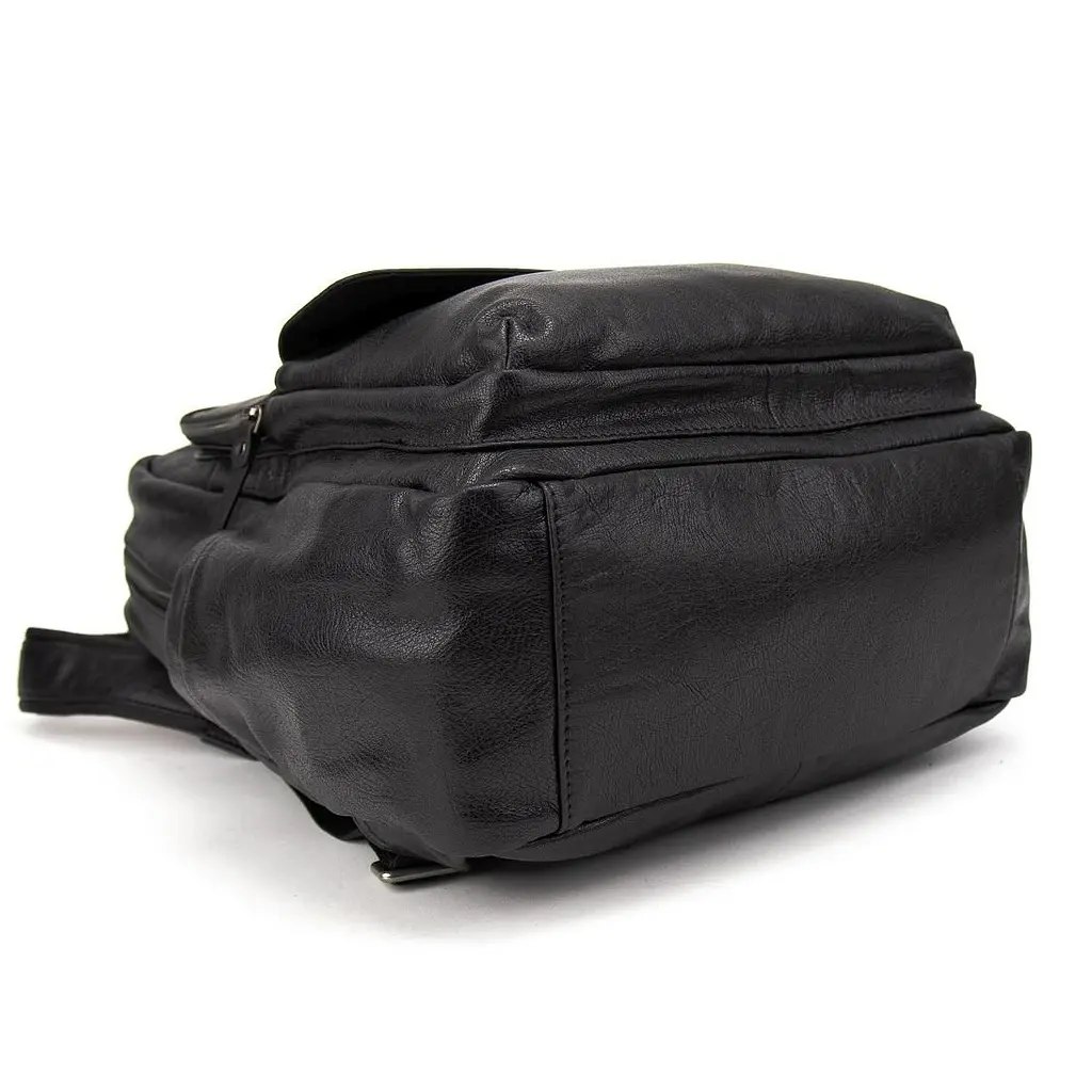 Чоловічий шкіряний рюкзак чорний Tiding Bag 2086A чорний - фото 5