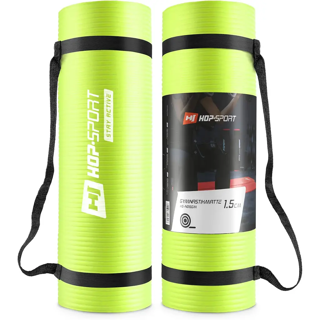 Мат для фитнеса и йоги Hop-Sport HS-N015GM 1,5см салатовый - фото 2