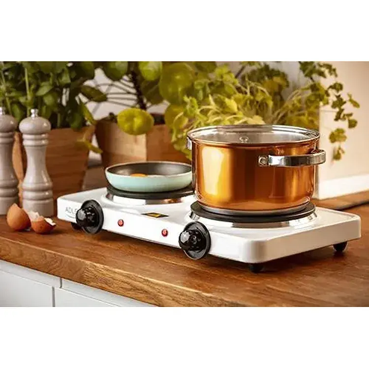 Плита электрическая Adler AD 6504 на 2 конфорки с покрытием термостойкая эмаль 2500 Вт - фото 5