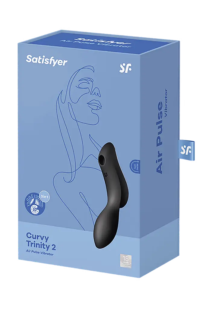 Стимулятор Satisfyer Curvy Trinity 2 Вакуумный клиторальный и массажер для точки G, 16.8х3.8 см чёрный - фото 8