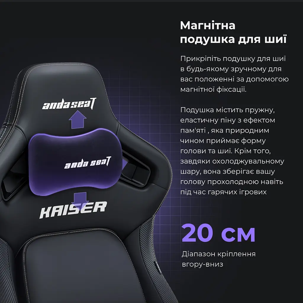 Крісло ігрове Anda Seat Kaiser 4  Black Fabric Size L (AD12YDDC-L-20-B-CF) - фото 20