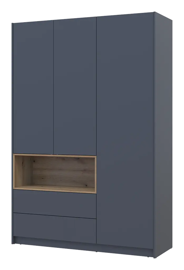 Шафа для одягу з нішою Doros Дейл Графіт/Дуб Евок 3 ДСП 150х52х220 (80737723) - фото 2