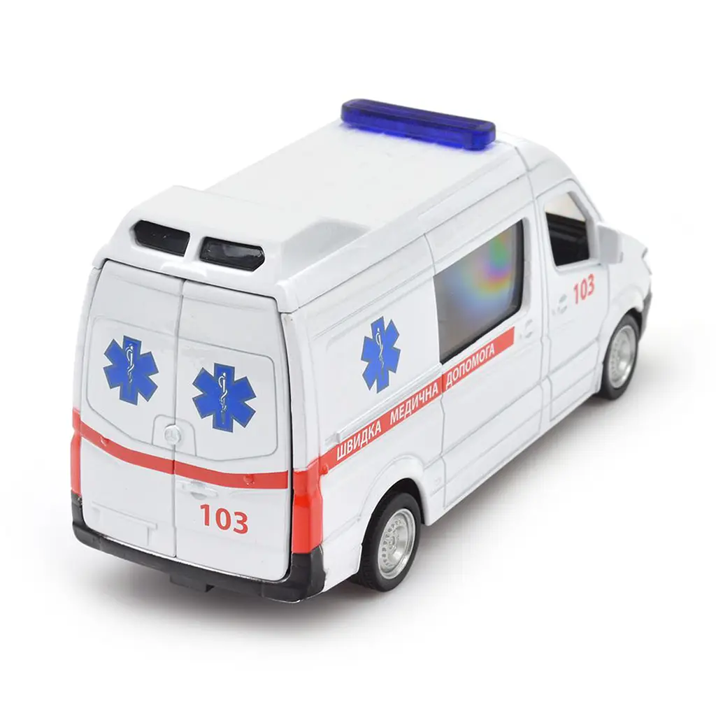 Автомодель TechnoDrive Mercedes Benz Sprinter Швидка Допомога, 1:32, біла (250344U) - фото 4