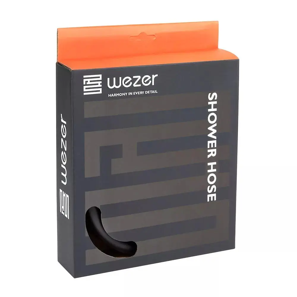 Душевой шланг 150 см черный Wezer WKR-015-150B, Черный матовый - фото 2