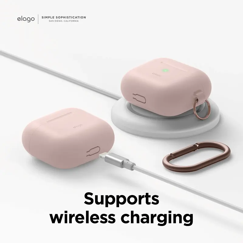 Чохол Elago Hang Silicone Case Sand Pink для Airpods 3rd Gen рожевий (EAP3HG-HANG-SPK) - фото 2
