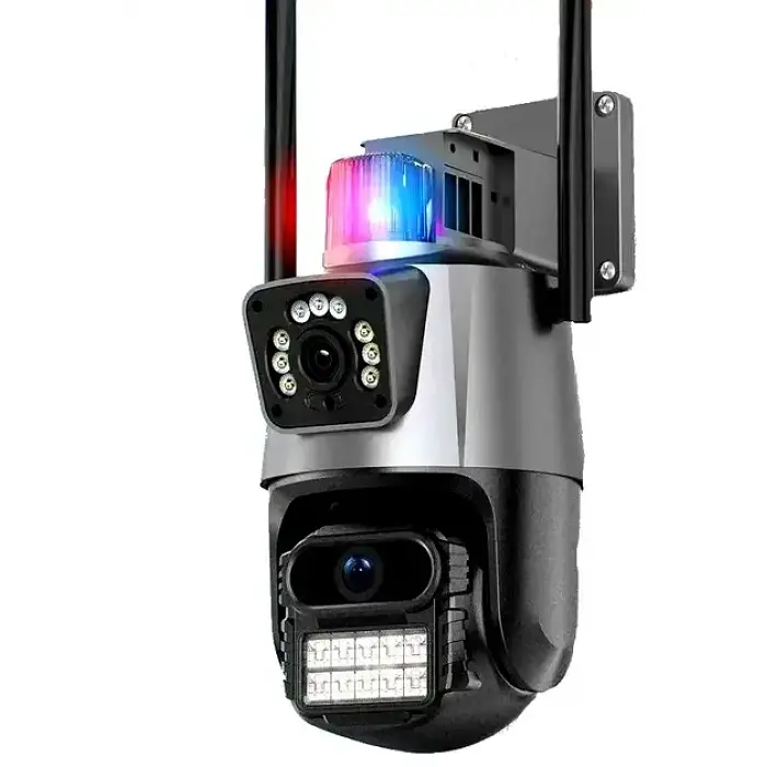 Вулична охоронна WIFI камера відеоспостереження Dual Lens Поворотна камера спостереження з бузком - фото 2