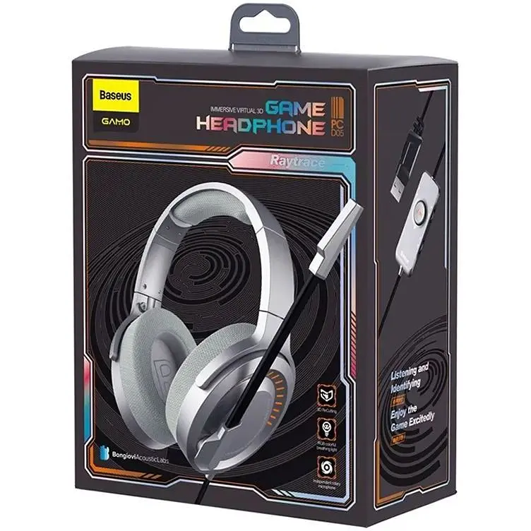 Ігрові навушники Baseus Gamo Immersive Virtual 3D Game headphone NGD05-0A Сірі - фото 5